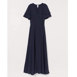 H&M Navy Wrap Maxi Dress